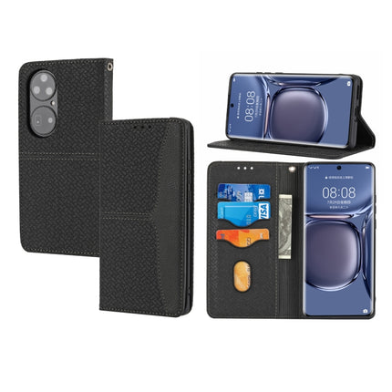 Woven Texture Stitching Magnetic Horizontal Flip PU Leather Case with Holder & Card Slots & Wallet & Lanyard, For Huawei P50, For Huawei P50 Pro, For Honor 50, For Honor 50 Pro