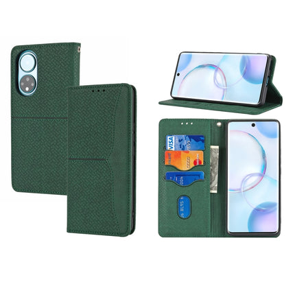Woven Texture Stitching Magnetic Horizontal Flip PU Leather Case with Holder & Card Slots & Wallet & Lanyard, For Huawei P50, For Huawei P50 Pro, For Honor 50, For Honor 50 Pro