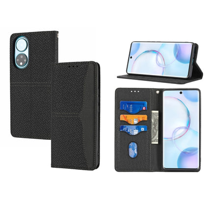Woven Texture Stitching Magnetic Horizontal Flip PU Leather Case with Holder & Card Slots & Wallet & Lanyard, For Huawei P50, For Huawei P50 Pro, For Honor 50, For Honor 50 Pro