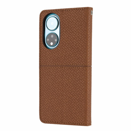 Woven Texture Stitching Magnetic Horizontal Flip PU Leather Case with Holder & Card Slots & Wallet & Lanyard, For Honor 50 SE