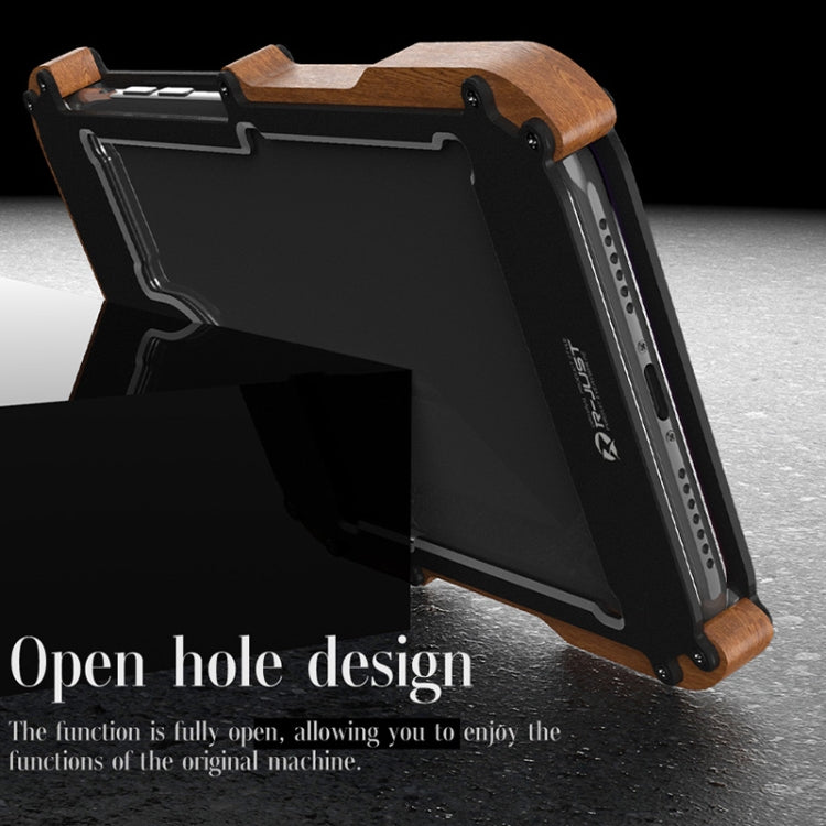 R-JUST Ironwood Man Stoßfeste Schutzhülle aus Metall + Holzstoßstange, für iPhone 13 mini, für iPhone 13, für iPhone 13 Pro, für iPhone 13 Pro Max