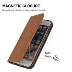 Woven Texture Stitching Magnetic Horizontal Flip PU Leather Case with Holder & Card Slots & Wallet & Lanyard, For iPhone 8 Plus / 7 Plus, For iPhone 11, For iPhone 11 Pro, For iPhone 11 Pro Max, For iPhone 12 / 12 Pro