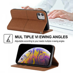 Woven Texture Stitching Magnetic Horizontal Flip PU Leather Case with Holder & Card Slots & Wallet & Lanyard, For iPhone 12 / 12 Pro, For iPhone 12 Pro Max, For iPhone 13 mini, For iPhone 13