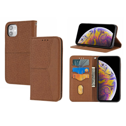 Funda de piel sintética con tapa horizontal magnética con costuras de textura tejida, soporte, ranuras para tarjetas, billetera y cordón, para iPhone 12 Pro Max, para iPhone 13 mini, para iPhone 13, para iPhone 13 Pro, para iPhone 13 Pro Max