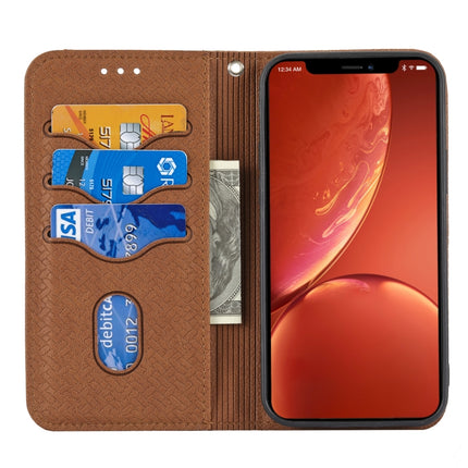Funda de piel sintética con tapa horizontal magnética con costuras de textura tejida, soporte, ranuras para tarjetas, billetera y cordón, para iPhone SE 2022/SE 2020/8/7, iPhone XR, iPhone X/XS, iPhone XS Max
