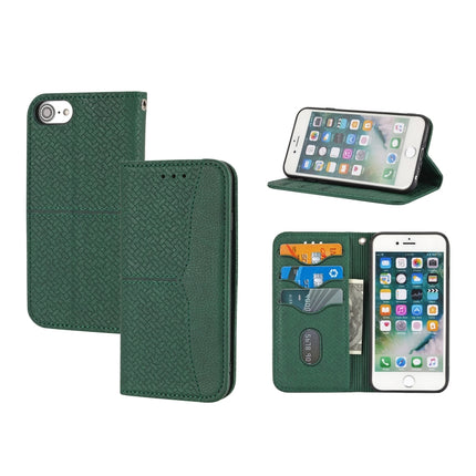 Funda de piel sintética con tapa horizontal magnética con costuras de textura tejida, soporte, ranuras para tarjetas, billetera y cordón, para iPhone SE 2022/SE 2020/8/7, iPhone XR, iPhone X/XS, iPhone XS Max