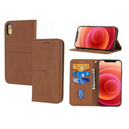Funda de piel sintética con tapa horizontal magnética con costuras de textura tejida, soporte, ranuras para tarjetas, billetera y cordón, para iPhone SE 2022/SE 2020/8/7, iPhone XR, iPhone X/XS, iPhone XS Max