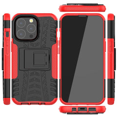 Funda protectora de TPU+PC a prueba de golpes con textura de neumático y soporte, para iPhone 13 mini, para iPhone 13, para iPhone 13 Pro, para iPhone 13 Pro Max