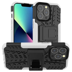 Funda protectora de TPU+PC a prueba de golpes con textura de neumático y soporte, para iPhone 13 mini, para iPhone 13, para iPhone 13 Pro, para iPhone 13 Pro Max