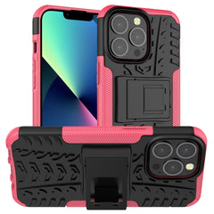 Funda protectora de TPU+PC a prueba de golpes con textura de neumático y soporte, para iPhone 13 mini, para iPhone 13, para iPhone 13 Pro, para iPhone 13 Pro Max