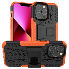 Funda protectora de TPU+PC a prueba de golpes con textura de neumático y soporte, para iPhone 13 mini, para iPhone 13, para iPhone 13 Pro, para iPhone 13 Pro Max