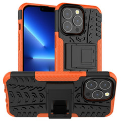 Funda protectora de TPU+PC a prueba de golpes con textura de neumático y soporte, para iPhone 13 mini, para iPhone 13, para iPhone 13 Pro, para iPhone 13 Pro Max