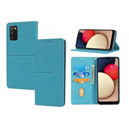 Woven Texture Stitching Magnetic Horizontal Flip PU Leather Case with Holder & Card Slots & Wallet & Lanyard, For Samsung Galaxy A03s 164mm, For Samsung Galaxy A12 5G, For Samsung Galaxy A22 4G, For Samsung Galaxy A22 5G