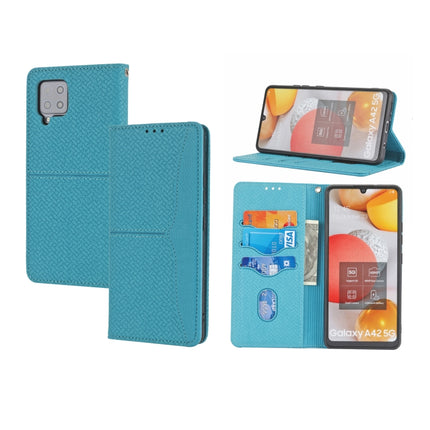 Woven Texture Stitching Magnetic Horizontal Flip PU Leather Case with Holder & Card Slots & Wallet & Lanyard, For Samsung Galaxy A03s 164mm, For Samsung Galaxy A12 5G, For Samsung Galaxy A22 4G, For Samsung Galaxy A22 5G