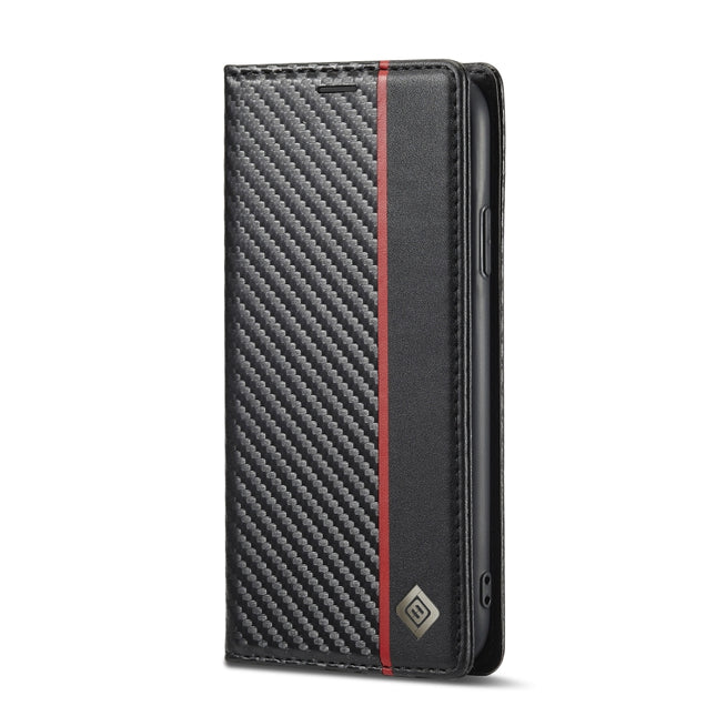 LC.IMEEKE Carbon Fiber PU + TPU Horizontal Flip Leather Case with Holder & Card Slot & Wallet, For iPhone 11, For iPhone 11 Pro, For iPhone 11 Pro Max, For iPhone 12 mini, For iPhone 12 / 12 Pro, For iPhone 12 Pro Max, For iPhone X / XS, For iPhone XR ...