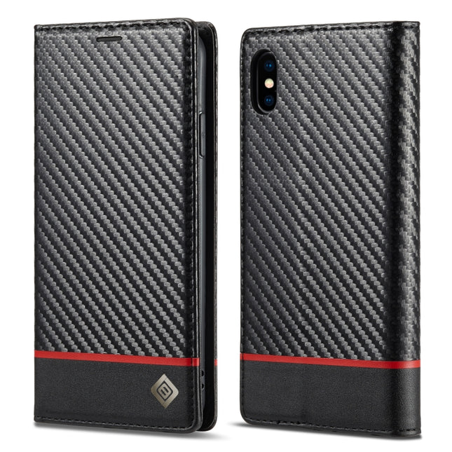 LC.IMEEKE Carbon Fiber PU + TPU Horizontal Flip Leather Case with Holder & Card Slot & Wallet, For iPhone 11, For iPhone 11 Pro, For iPhone 11 Pro Max, For iPhone 12 mini, For iPhone 12 / 12 Pro, For iPhone 12 Pro Max, For iPhone X / XS, For iPhone XR ...