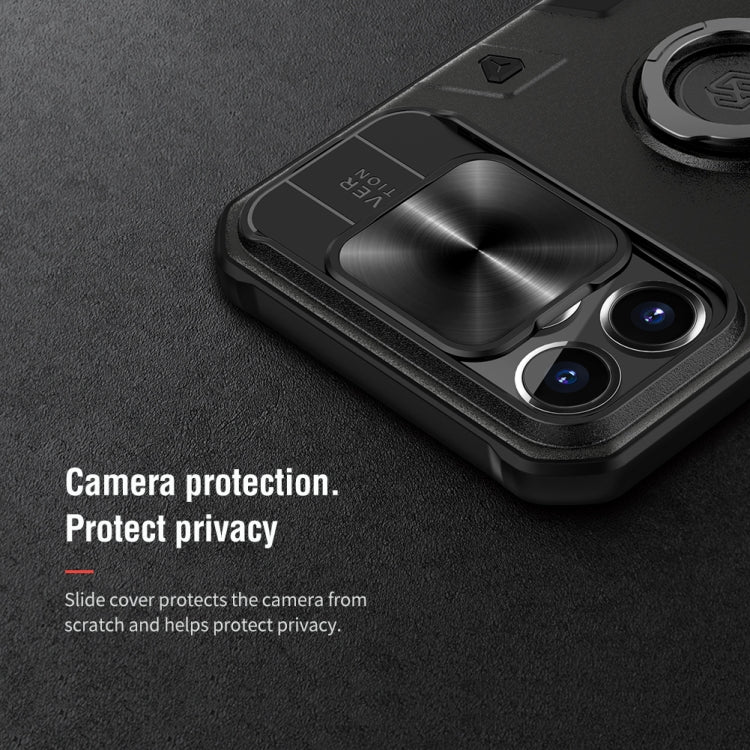 NILLKIN Shockproof CamShield Armor Protective Case with Invisible Ring Holder, For iPhone 13 Pro Max