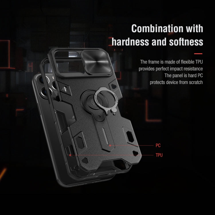 NILLKIN Shockproof CamShield Armor Protective Case with Invisible Ring Holder, For iPhone 13 Pro Max