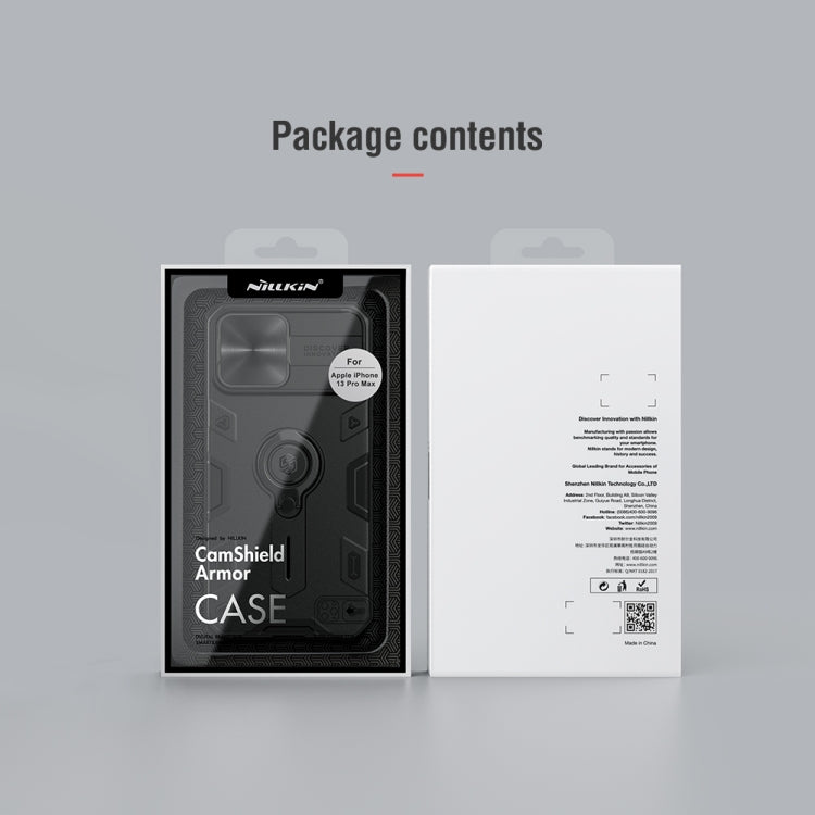 NILLKIN Shockproof CamShield Armor Protective Case with Invisible Ring Holder, For iPhone 13 Pro Max