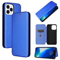 Carbon Fiber Texture Magnetic Horizontal Flip TPU + PC + PU Leather Case with Card Slot, For iPhone 13 Pro Max, For iPhone 13 Pro, For iPhone 13, For iPhone 13 mini