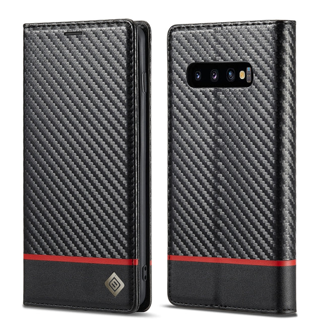 LC.IMEEKE Carbon Fiber PU + TPU Horizontal Flip Leather Case with Holder & Card Slot & Wallet, For Samsung Galaxy S10, For Samsung Galaxy S10+, For Samsung Galaxy S20, For Samsung Galaxy S20+, For Samsung Galaxy S20 FE, For Samsung Galaxy S21 5G�������...