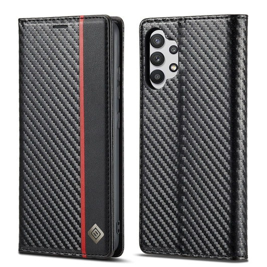 LC.IMEEKE Carbon Fiber PU + TPU Horizontal Flip Leather Case with Holder & Card Slot & Wallet For Samsung Galaxy A32 5G(Vertical Black), For Samsung Galaxy A32 5G