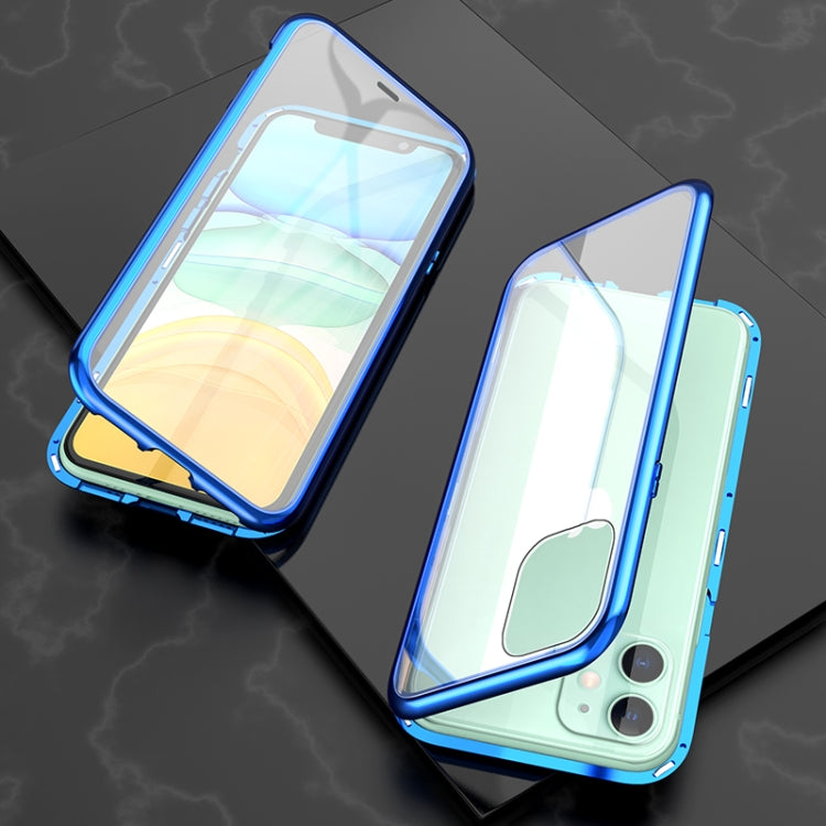 Ultra Slim Double Sides Magnetic Adsorption Angular Frame Tempered Glass Magnet Flip Case
