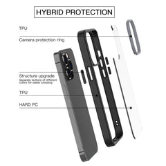 Ming Shield - Funda híbrida transparente esmerilada de PC + TPU a prueba de arañazos y golpes para iPhone 13 mini, iPhone 13, iPhone 13 Pro, iPhone 13 Pro Max