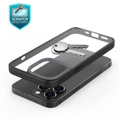 Ming Shield - Funda híbrida transparente esmerilada de PC + TPU a prueba de arañazos y golpes para iPhone 13 mini, iPhone 13, iPhone 13 Pro, iPhone 13 Pro Max