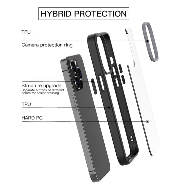 Ming Shield Hybrid Frosted Transparent PC + TPU Scratchproof Shockproof Case, For iPhone 13 Pro Max