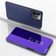 Plated Mirror Horizontal Flip Leather Case with Holder, For iPhone 13 mini, For iPhone 13, For iPhone 13 Pro, For iPhone 13 Pro Max