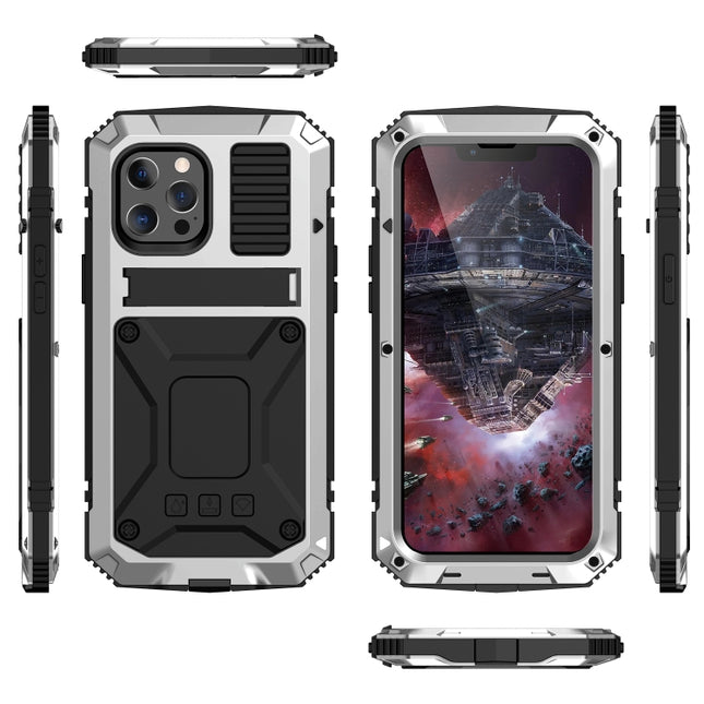 R-JUST Shockproof Waterproof Dust-proof Metal + Silicone Protective Case with Holder, For iPhone 13 mini, For iPhone 13, For iPhone 13 Pro, For iPhone 13 Pro Max