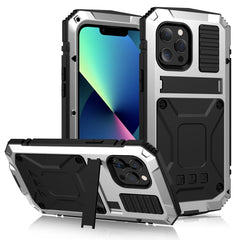 R-JUST Shockproof Waterproof Dust-proof Metal + Silicone Protective Case with Holder, For iPhone 13 mini, For iPhone 13, For iPhone 13 Pro, For iPhone 13 Pro Max