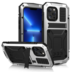 R-JUST Shockproof Waterproof Dust-proof Metal + Silicone Protective Case with Holder, For iPhone 13 mini, For iPhone 13, For iPhone 13 Pro, For iPhone 13 Pro Max