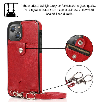 Funda protectora de cuero PU + TPU a prueba de golpes con ranura para tarjetas y cordón, para iPhone 13 mini, para iPhone 13, para iPhone 13 Pro, para iPhone 13 Pro Max