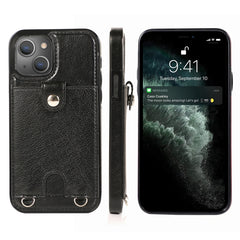 Shockproof PU Leather + TPU Protective Case with Card Slot & Lanyard, For iPhone 13 mini, For iPhone 13, For iPhone 13 Pro, For iPhone 13 Pro Max