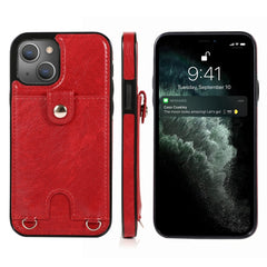 Shockproof PU Leather + TPU Protective Case with Card Slot & Lanyard, For iPhone 13 mini, For iPhone 13, For iPhone 13 Pro, For iPhone 13 Pro Max