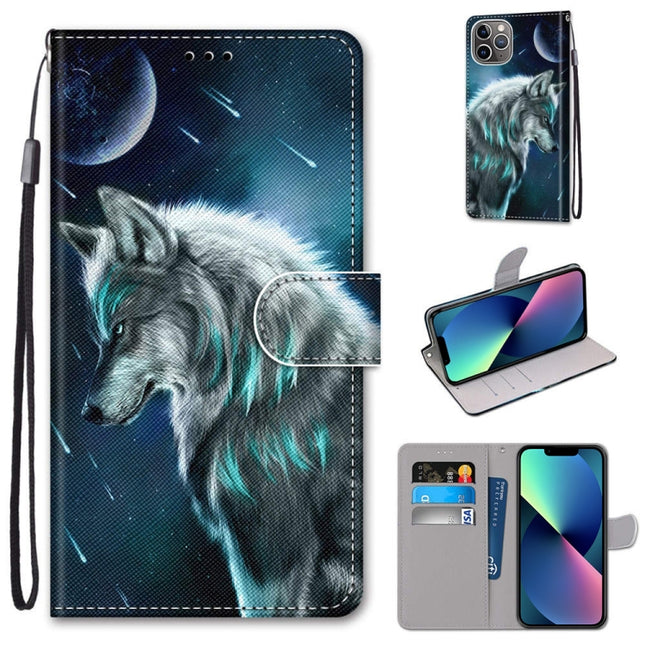 Coloured Drawing Cross Texture Horizontal Flip PU Leather Case with Holder & Card Slots & Wallet & Lanyard, For iPhone 13 mini