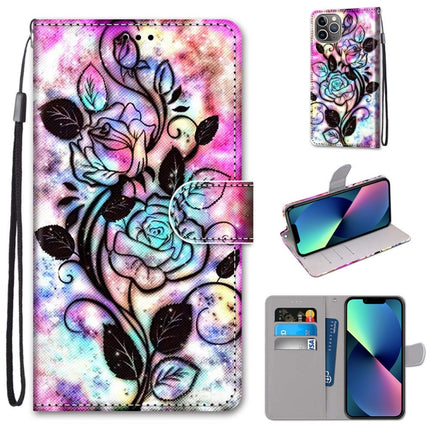 Coloured Drawing Cross Texture Horizontal Flip PU Leather Case with Holder & Card Slots & Wallet & Lanyard, For iPhone 13 mini