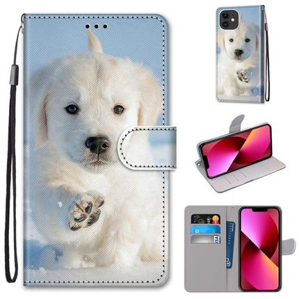 Coloured Drawing Cross Texture Horizontal Flip PU Leather Case with Holder & Card Slots & Wallet & Lanyard, For iPhone 13