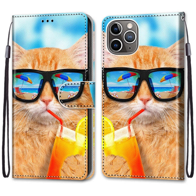 Coloured Drawing Cross Texture Horizontal Flip PU Leather Case with Holder & Card Slots & Wallet & Lanyard, For iPhone 13 Pro