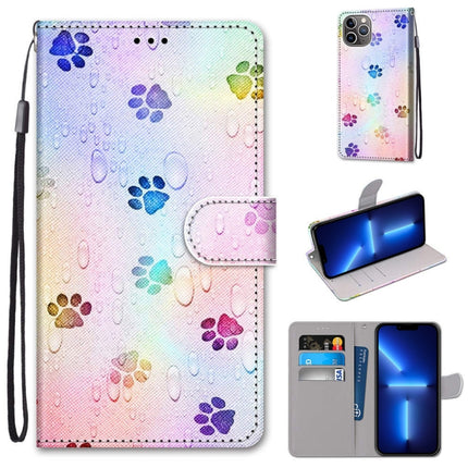 Coloured Drawing Cross Texture Horizontal Flip PU Leather Case with Holder & Card Slots & Wallet & Lanyard, For iPhone 13 Pro Max