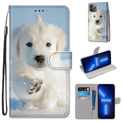 Coloured Drawing Cross Texture Horizontal Flip PU Leather Case with Holder & Card Slots & Wallet & Lanyard, For iPhone 13 Pro Max