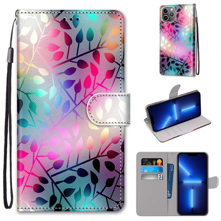 Coloured Drawing Cross Texture Horizontal Flip PU Leather Case with Holder & Card Slots & Wallet & Lanyard, For iPhone 13 Pro Max