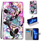 For iPhone 13 Pro Max / Color Background Hollow Flower