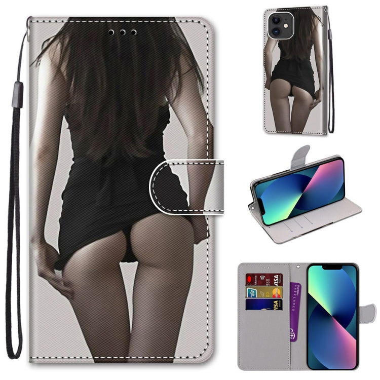 Coloured Drawing Cross Texture Horizontal Flip PU Leather Case with Holder & Card Slots & Wallet & Lanyard, For iPhone 13 mini