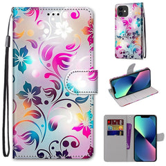 Coloured Drawing Cross Texture Horizontal Flip PU Leather Case with Holder & Card Slots & Wallet & Lanyard, For iPhone 13 mini