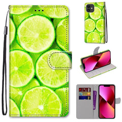 Coloured Drawing Cross Texture Horizontal Flip PU Leather Case with Holder & Card Slots & Wallet & Lanyard, For iPhone 13