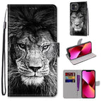 For iPhone 13 / B11 Black White Lion Head