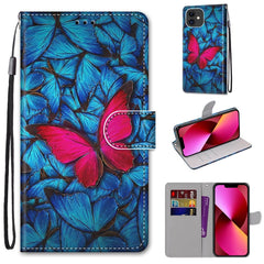 Coloured Drawing Cross Texture Horizontal Flip PU Leather Case with Holder & Card Slots & Wallet & Lanyard, For iPhone 13